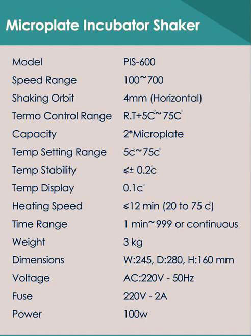 شیکر انکوباتور جهت پلیت الیزا و لام fish مدل PIS-60