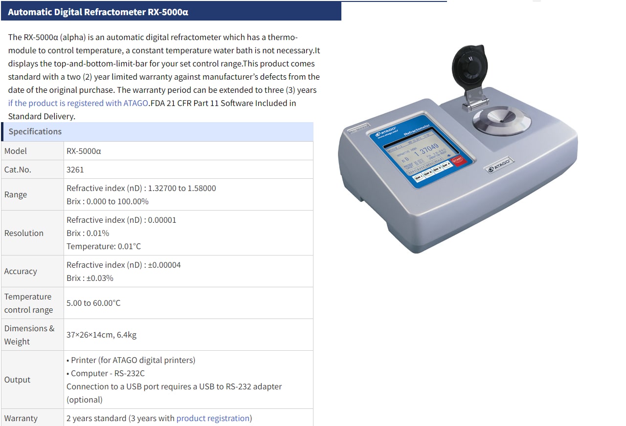 رفراکتومتر رومیزی دیجیتال مدل Automatic digital refractoemter RX-5000